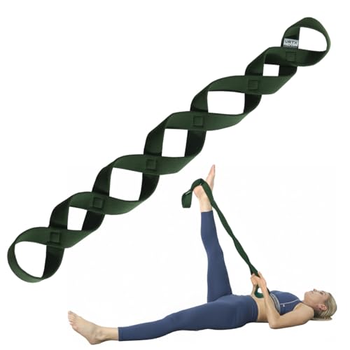 VRTX Stretch Straps for Exercise | Yoga & Pilates Stretching Bands w/ 7 Loops | Resistance Bands for Fitness Workout, Home Gym, Physical Therapy | Soft Mesh Cloth, Durable – Single Pack - size: Heavy (55-97lbs)