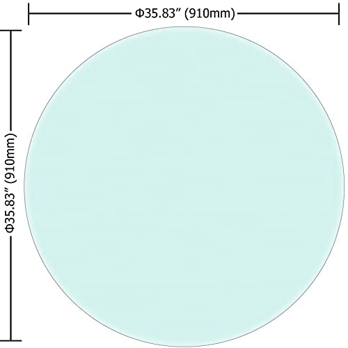 36" Round Glass Table Top - 1/2" Thick Beveled Edge Tempered Glass, Replacement Glass Table Top for Kitchen/Patio Table - size: 36 INCH, style: 1/2"thick - Beveled