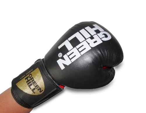 Green Hill Curved Boxing Focus Mitts for MMA, Muay Thai & Boxing - color: BLACK/RED