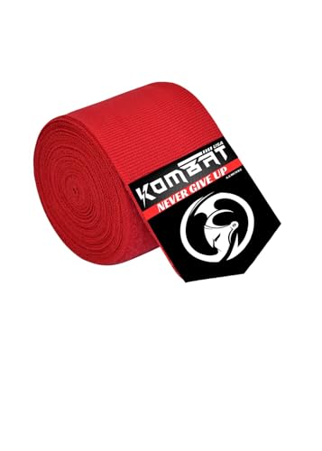 KOMBAT USA 180" Boxing Wraps for Men & Women – Hand Wraps for Boxing Gloves, Muay Thai Wraps, Vendas para Boxeo, Thumb Loop, MMA & Kickboxing Hand Wraps Boxing Training Gear - color: Red