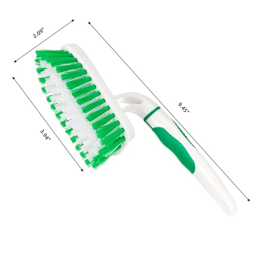 2-Pack Scrub Brush for Cleaning with Long Handle,Medium Firm Brush Bathroom Cleaning Supplies and Bathtub Cleaner and Shower Cleaning Brush,Multi-Scene Use for Kitchen or Carpet Brush,White&Green - color: Green+white