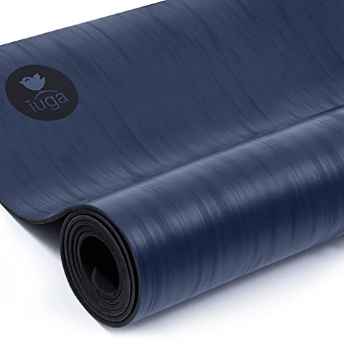 IUGA Pro Yoga Mat Non Slip Pilates Mat Anti-tear Eco Friendly Hot Yoga Mat with SGS Certified Material Free Carrying Strap Included - color: Dark Blue-N