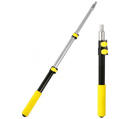 1.4–3 FT Telescoping Pole, Paint Roller Extension Handle with Threaded Metal Tip for Indoor Painting, Dusting and Window Cleaning (Yellow) - color: Yellow