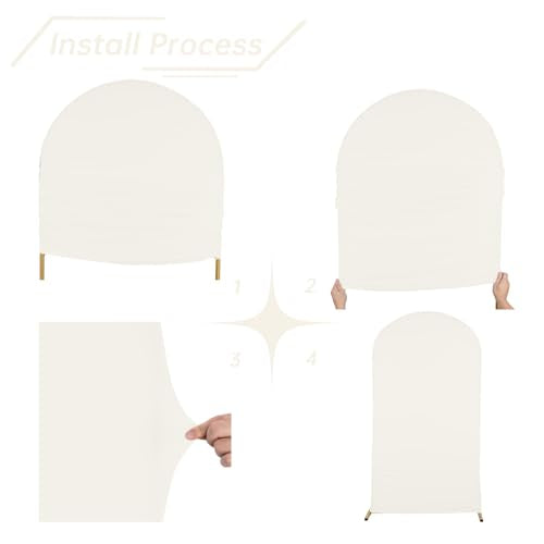bricia Wedding Arch Backdrop Stand Cover, 7.2FT Double Sided Stretchy Arch Cover Fitted Wedding Birthday Party Banquet Decoration (Beige 86.4''Lx48''W) - color: Beige, size: 7.2FT