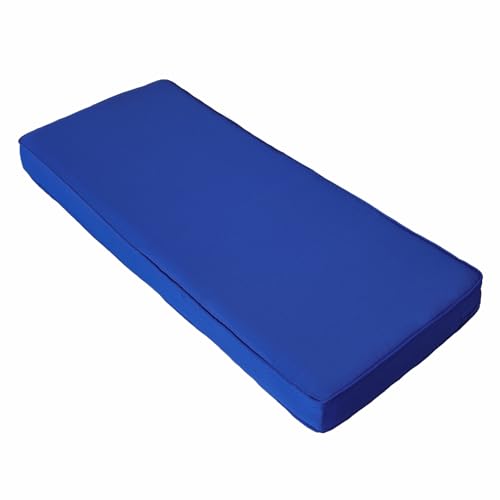 JMGBird Outdoor Bench Cushions for Outdoor Furniture Cushion with Ties | 42x18 bench cushions for indoor custom cushions for bench seat indoor window seat cushions indoor outdoor swing cushions - color: Blue, size: 42×18 Inch