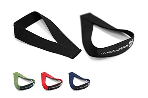 Gymreapers Olympic Lifting Straps for Weightlifting, Snatch, Clean, Powerlifting, Strongman, Deadlifts - Durable Cotton with Reinforced Stitching (Pair) - color: Black