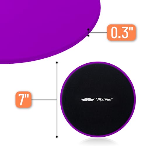 Mr. Pen Core Sliders for Working Out - 2 Pack Dual Sided Workout Sliders Discs - color: Purple