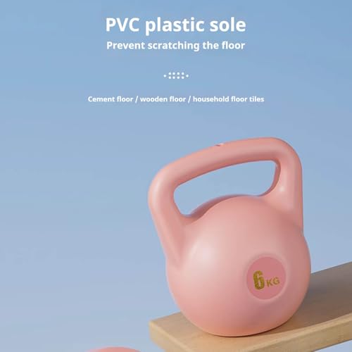 Water Filled Kettlebell, 6kg Adjustable Soft PE Kettle Bell with Ergonomic Non-Slip Handle, Portable Fillable Weight for Home Gym Strength Training Travel Yoga Fitness - color: Pink