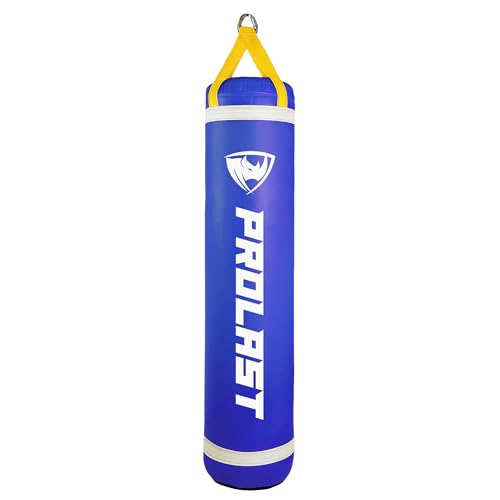 Heavy Punching Kicking Bag for Adults, Boxing, MMA, Martial Arts, Muay Thai, Strength Training Equipment, Filled, 5ft, 100 lbs, Vertical Logo - color: Blue, size: Unfilled