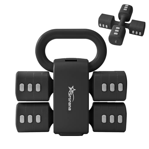 2-in-1 Adjustable Dumbbell & Kettlebell Set for Women (1.1-12.1 lbs), Quick-Change Free Weights for Home Gym, Pilates & Full Body Workout - color: Black, style: Set
