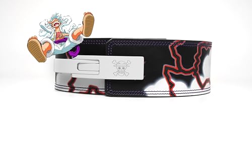 Anime Weight Lifting Lever Belt | 10mm Premium Leather Weightlifting Belt for Powerlifting, Bodybuilding, Deadlift, Squats, Exercise Workout | Heavy Duty Gym Belt Best for Men & Women - color: Gear 5, size: Large