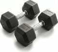5-100 lb Rubber Hex Dumbbell Set - size: 90 lb, Pair