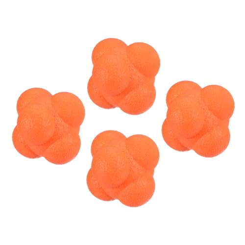 M METERXITY 4 Pack Reaction Ball - TPR High Difficulty Flexibility Training Ball Apply to Sports Exercise Daily Use (47 x 47 x 55mm, Orange)