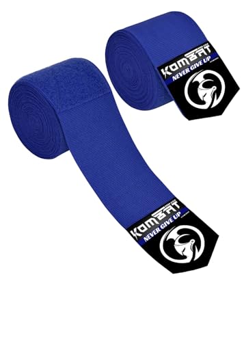 KOMBAT USA 180" Boxing Wraps for Men & Women – Hand Wraps for Boxing Gloves, Muay Thai Wraps, Vendas para Boxeo, Thumb Loop, MMA & Kickboxing Hand Wraps Boxing Training Gear - color: Blue