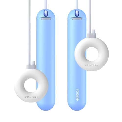 Tangram Smart Rope Rookie Donut - Cordless Fitness Jump Rope, App-Connected, Adjustable Length, Replaceable Battery, Track Jumps and Calories, Portable Workout Rope for Home and Gym - color: Blue