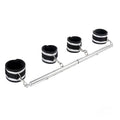 3 in 1 Heavy Duty Stainless Steel Expandable Spreader Bar with 4pcs PU Rose-Gold Adjustable Straps,Workout Bar for Home Gym Training Bar,Portable Detachable Pilates Kit - style: Silver+Silver PU Kit