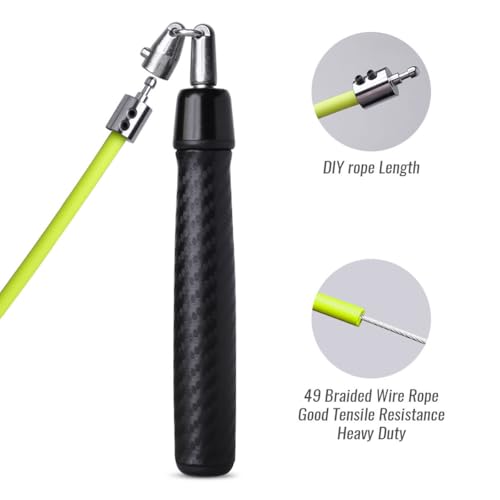 Weighted Jump Rope for Men & Women: 3-in-1 Interchangeable Weights (1/5lb, 1/4lb, 1/2lb) - 360° High-Speed Spin, Adjustable Length & Ergonomic Leather Grips for Pro Fitness, Cardio & Weight Loss