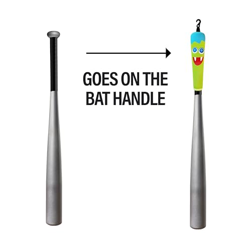 Handle Cover - Baseball Bat Cover Sleeve Protects Vehicle & Bat Grip - Batting Gloves & Helmet Companion with Zippered Hook - Softball Accessory - color: Monster