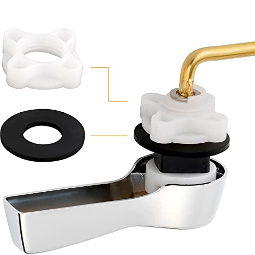 Hibbent Universal Metal Front Mount Toilet Handle Replacement Kit, Chrome | Toilet Bowl Flush Handle with Solid Brass Toilet Flush Tank Lever, Stainless Steel Flapper Chains for Most Toilet Tanks - color: Chrome, style: Upgraded Front Mount