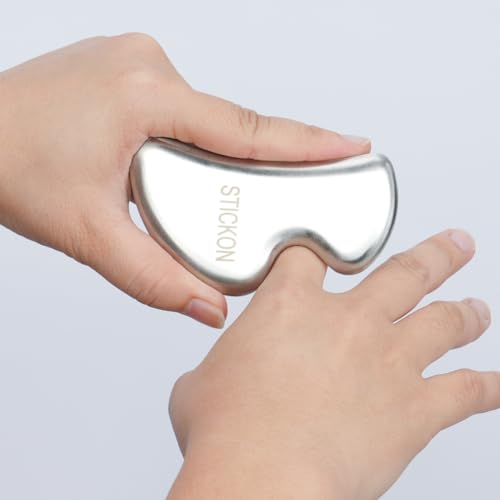 STICKON 2 in 1 Gua Sha Facial Tools Massage Scraper, Stainless Steel Acupuncture Pen Trigger Point Massage Tool Relief Pain for Full Body Acupressure Pen(STICKON-58) - style: STICKON-58 Shape