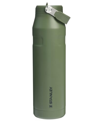 Stanley IceFlow Flip Straw 2.0 Water Bottle 36 OZ | Built-In Straw with Larger Opening | Lightweight & Leak-Resistant | Insulated Stainless Steel | BPA-Free | Dried Pine - color: Dried Pine, size: 36 Ounces