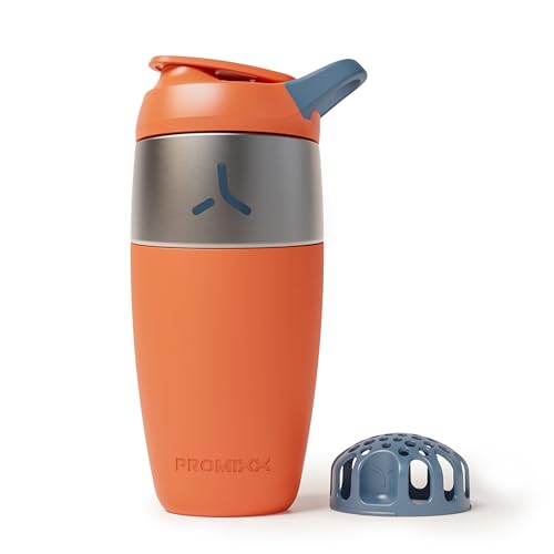 Promixx Pursuit Stainless Steel Shaker Bottle - 26oz Lightweight Metal Protein Mixer with Snap-Fit Agitator for Smooth Shakes - Leak-Proof Gym Shaker Cup for Fitness & Travel - Burnt Orange - color: Burnt Orange, style: 26oz
