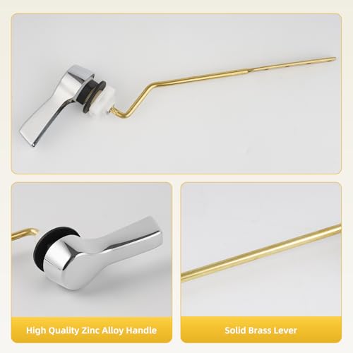 Universal Metal Toilet Handle Lever Replacement, Side/Angle Mount, Chrome | Solid Brass Toilet Flush Handle Compatible with Kohler/American Standard/ TOTO/Gerber, Stainless Steel Chain, Easy to Install - color: Chrome, style: Side Mount Design
