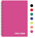 Fitness Logbook (Pink) - A5 Undated Workout Journal For Men & Women - Plastic Cover & Thick Paper - Planner Log Book To Track Weight Loss, Muscle Gain, Gym Exercise, Bodybuilding Progress - style: Pink Plastic