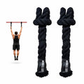 Rope Grips Cotton Black (Pair) Pull-up, Grip Strength, - color: Level 1: Black