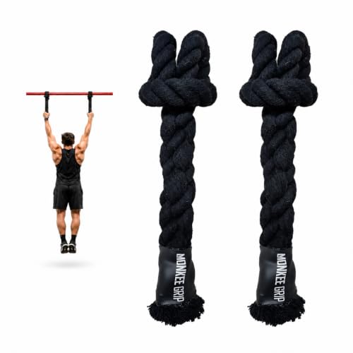 Rope Grips Cotton Black (Pair) Pull-up, Grip Strength, - color: Level 1: Black