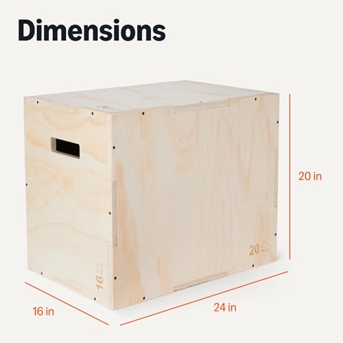 Amazon Basics Plyometric Jump Box, Plyo Box Jumps for Home Gym - size: 24"x20"x16"