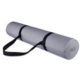 Fitvids All Purpose 1/4-Inch High Density Anti-Tear Exercise Yoga Mat with Carrying Strap, Multiple Colors - color: Gray