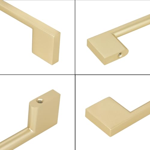 10 Pack 3-3/4 Inch(96mm) Cabinet Pulls Brushed Gold Kitchen Cabinet Handles Zinc Alloy Drawer Pulls Solid Cabinet Hardware - color: Brushed Gold, size: 3-3/4'' Hole Center(96mm)