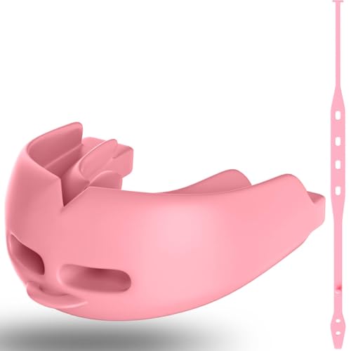 2Pcs Sport Mouth Guard Youth Adult, Mouthguard for Braces, Wrestling Mouthguards for Braces, No Boil Mouth Guard, Helmet Strap, Soft, Football Hockey Boxing,Taekwondo, Jujitsu Rugby - color: Pink