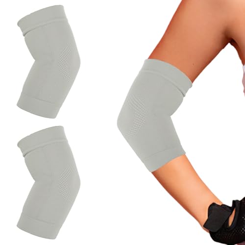 Sibba Elbow Compression Sleeve, 2 Pairs Arm Support Elbow Sleeves, Tennis Elbow Compression Support Sleeve, Elbow sleeve for weightlifting, Elbow Pads for Sports Protection And Pain Relief (Gray, 1 Pair) - color: Gray, size: 1 Pair