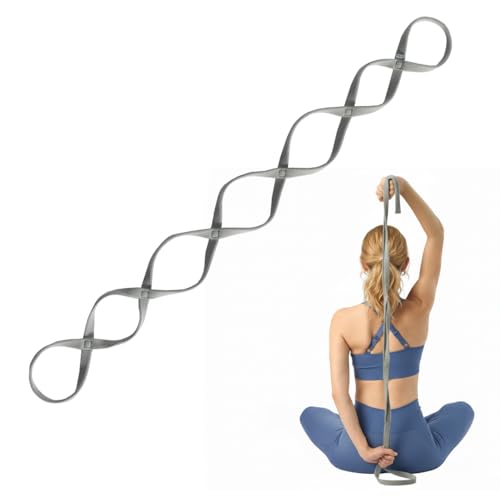 VRTX Stretch Straps for Exercise | Yoga & Pilates Stretching Bands w/ 7 Loops | Resistance Bands for Fitness Workout, Home Gym, Physical Therapy | Soft Mesh Cloth, Durable – Single Pack - size: X-Light (2-15lbs)