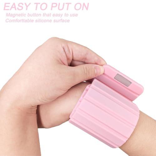 Magnet Adjustable Wrist and Ankle Weights(1LB/2LB Each) Set for Men Women for Intensified Fitness - Durable Exercise Bracelets to Boost Your Workouts 1Pair - color: Pink, size: 1LB each