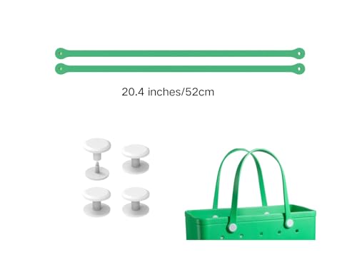 Replacement Straps for Large Rubber Beach Bag, Replacement Handles with 4 Snaps for Rubber Beach Bag, EVA Bag Strap Replacement, Beach Bag Repair Kit - color: Green