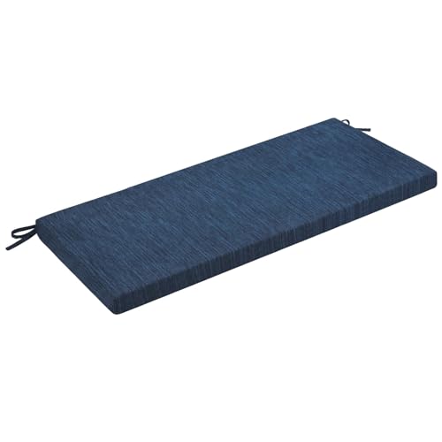 baibu 59 Inch Classic Solid Color Bench Cushion with Ties, Non-Slip Indoor Rectangle Bench Seat Cushion Standard Size Foam Pad with Machine Washable Cover (Dark Blue, 59x16x1.5Inch) - color: Dark Blue, size: 59x16x1.5 Inch (Pack of 1)