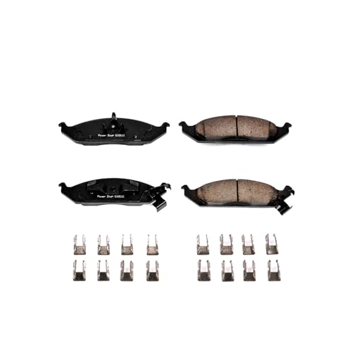 PowerStop Front Brake Pads for Chrysler Cirrus 1995-00 |Sebring 1996-00 |Dodge Stratus 1995-00 |Plymouth Breeze 1996-00 - Z17 Ceramic Brake Pads & Install Hardware, 17-650 - style: 17-650