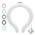 Neck Cooling Tube with Cold Insulated Bag,Reusable 18℃/64℉ Ice Neck Ring Wearable Body Cooler Products for Summer (White) - color: White