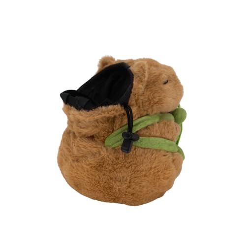 Rock Climbing Chalk Bag – Cute Plush Chalk Bag for Bouldering, Gym, Indoor & Outdoor Climbing – Drawstring Closure, Adjustable Waist Belt – Fun Character Design for Climbers - color: Capybara Turtle