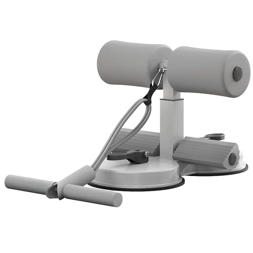 Sit Up Bar,Portable Adjustable Sit Up Floor Holder with 2 Strong Suction Cups and 1 Resistance Band,Situp Bar Assistance Device for Ab Workouts,Sit-Ups & Core Exercises,Home Office Gym