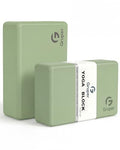 Gruper Yoga Blocks 2 Pack, 9"x6"x3" Exercise Blocks High-Density EVA Foam Blocks with Soft Non-Slip Surface, Lightweight Yoga Props for Yoga Pilates Meditation & Stretching - color: Grass Green