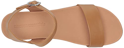 Amazon Essentials Women's Two Band Ankle Strap Open Toe Flatform Sandal - color: Cognac, size: 9.5