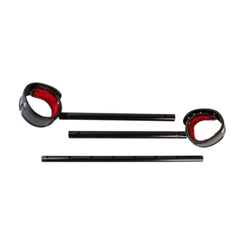 Spreader Bar Heavy Duty Expandable Exercise with 2 pcs Adjustable Strap, Yoga Training Fitness Gear, Workout Bar,Sports Gym Kit - style: Black+Black-Red Kit