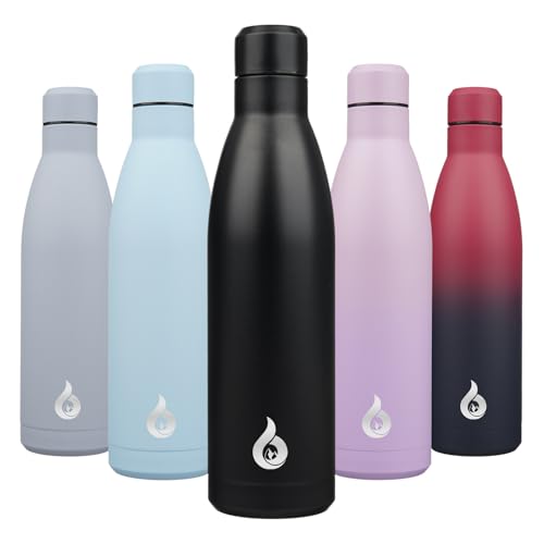 BJPKPK 25oz Insulated Stainless Steel Water Bottles Reusable Metal Travel Sports Water Bottle Keep Cold and Hot,Midnight Black - color: Midnight Black, size: 25 Ounces