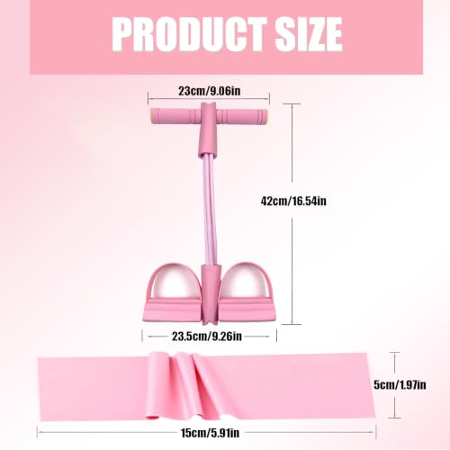 7PCS Resistance Bands Set, 6-Tubes Pedal Resistance Bands with Handles, 5pcs Elastic Workout Band for Physical Therapy, Stretching, Strength Training, Home Gym Equipment for Women Men (Blue) - color: Pink+