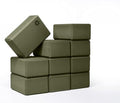 Bulk 4 in Foam Yoga Blocks, 10 Pack - color: Olive