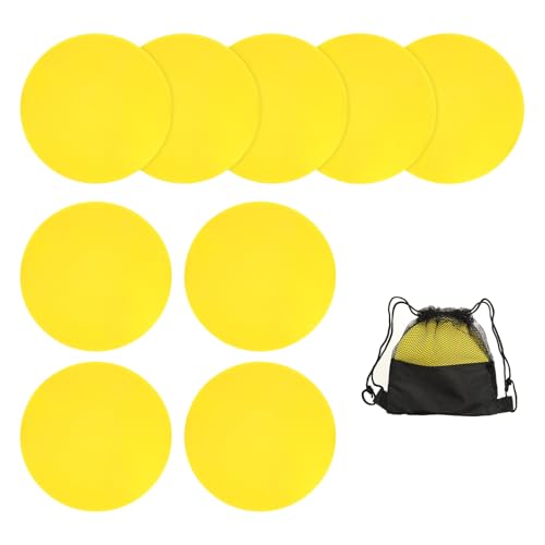 Spot Markers, Poly Spot Marker for Agility Training Floor Dots Non Slip Flat Field Cones - color: Yellow, size: 23 cm/9.1inch